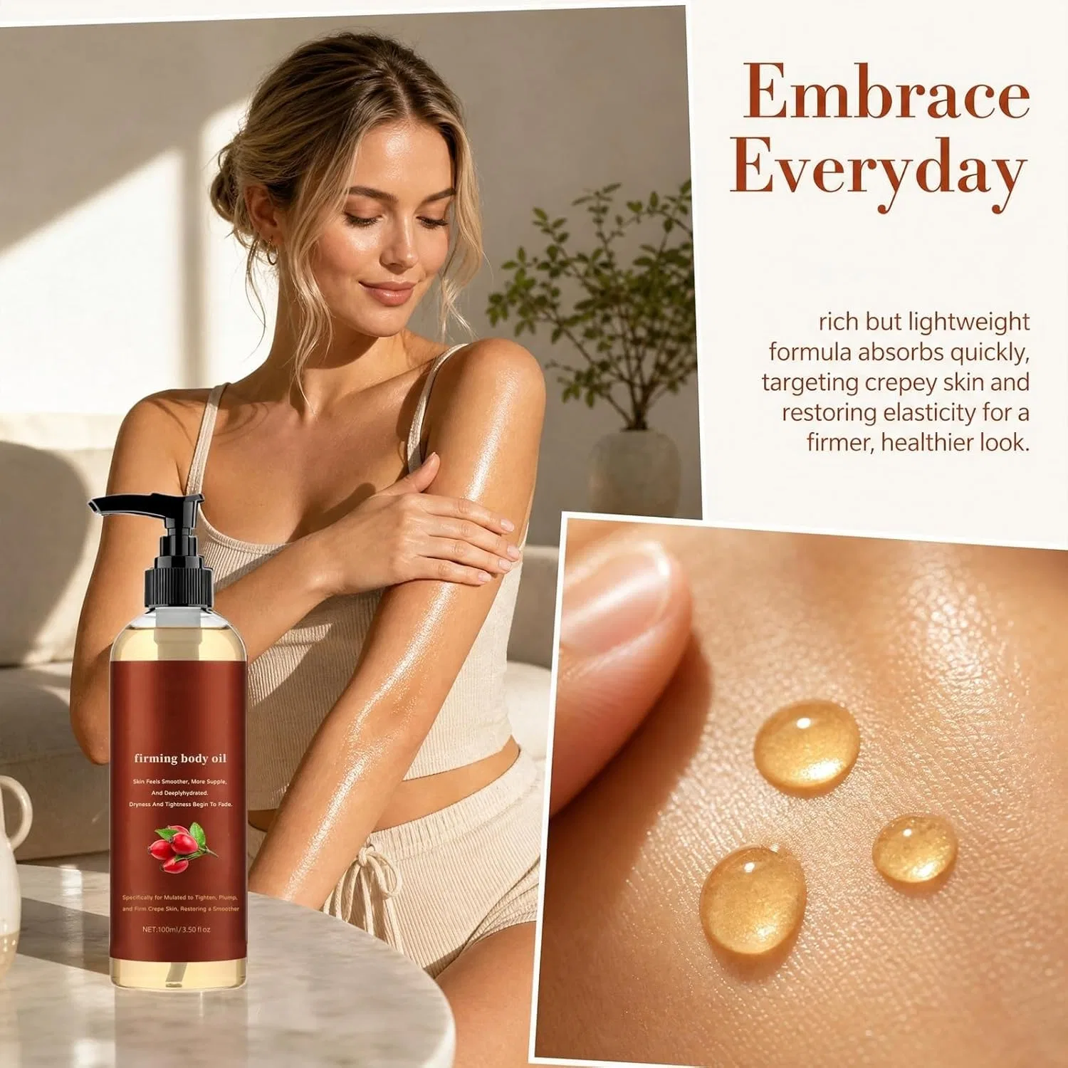 Масло для тела Cavo Glow Body Oil, лифтинг, подтягивающее, 2 шт, 100 мл Vokkrv — фото 4