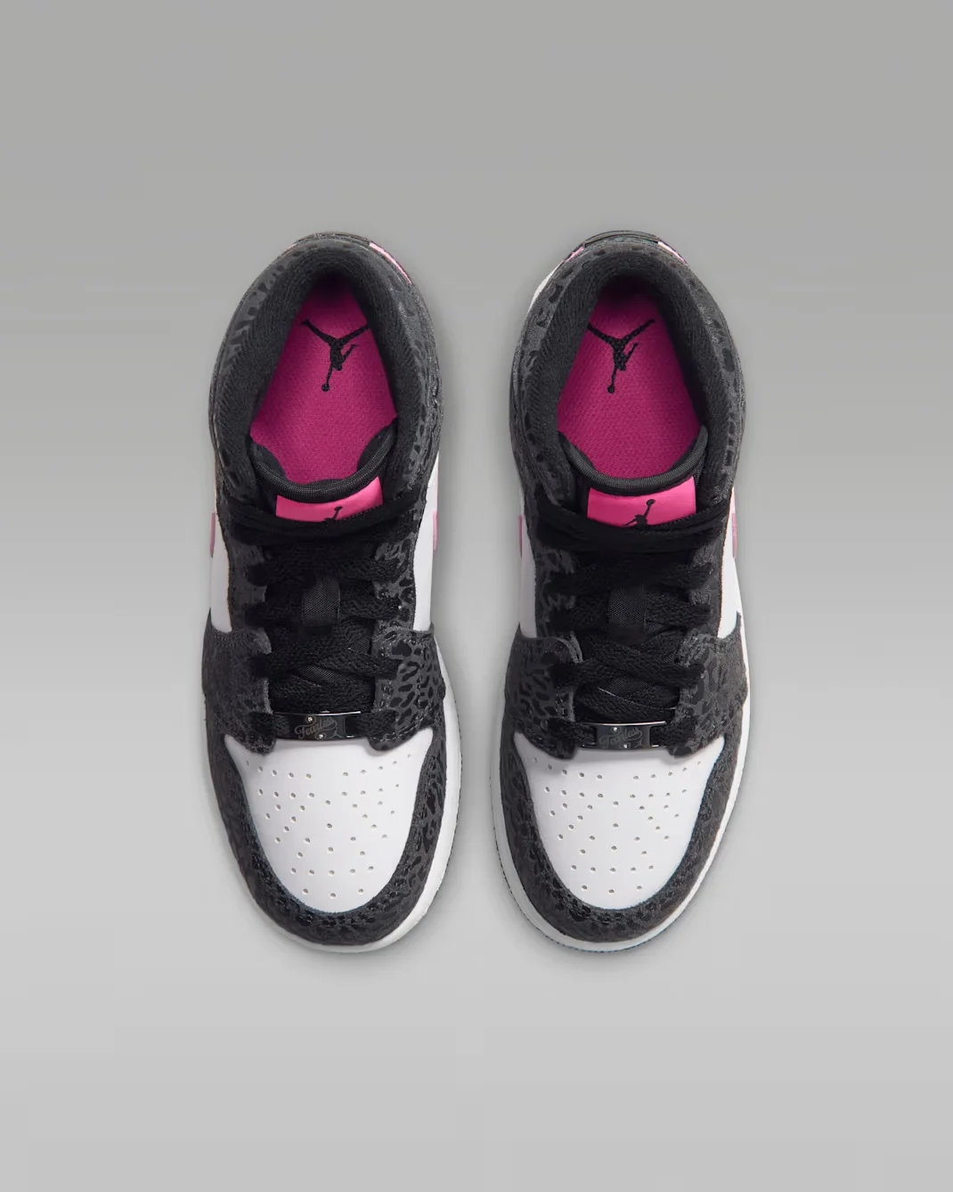 Кроссовки подростковые Nike Air Jordan 1 Mid SE, черный/розовый — фото 3