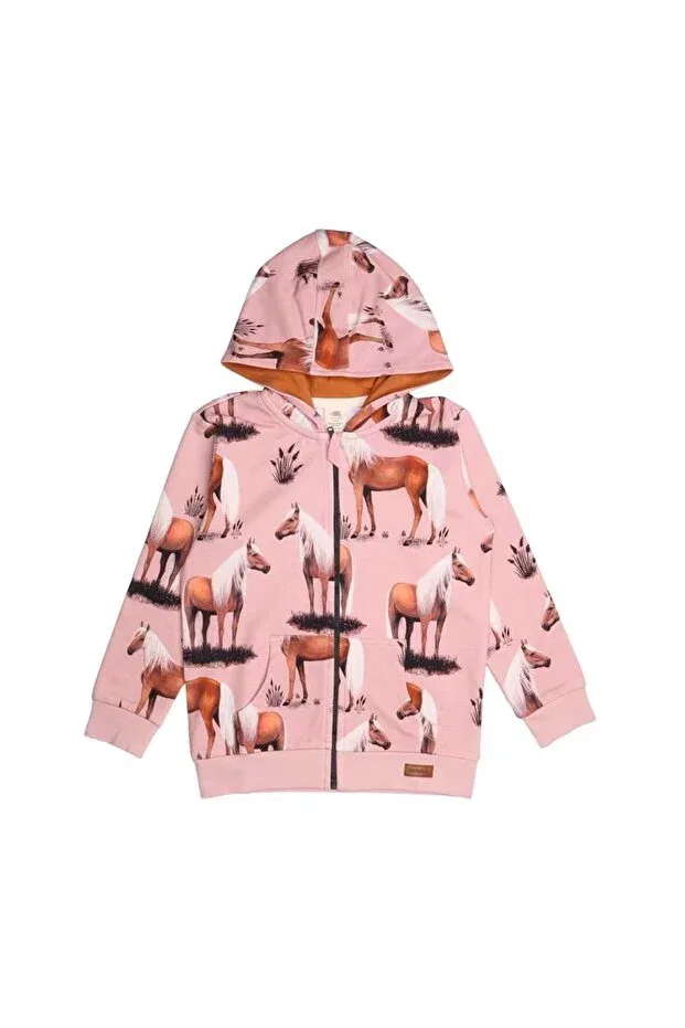 Детская куртка для девочек с принтом Horse Pattern Walkiddy, Pink