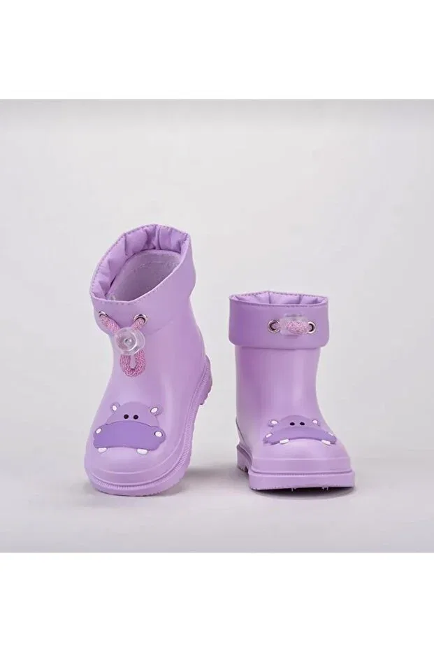 Детские резиновые сапоги для девочек водонепроницаемые W10214 bimbi hipo Igor, Purple — фото 4