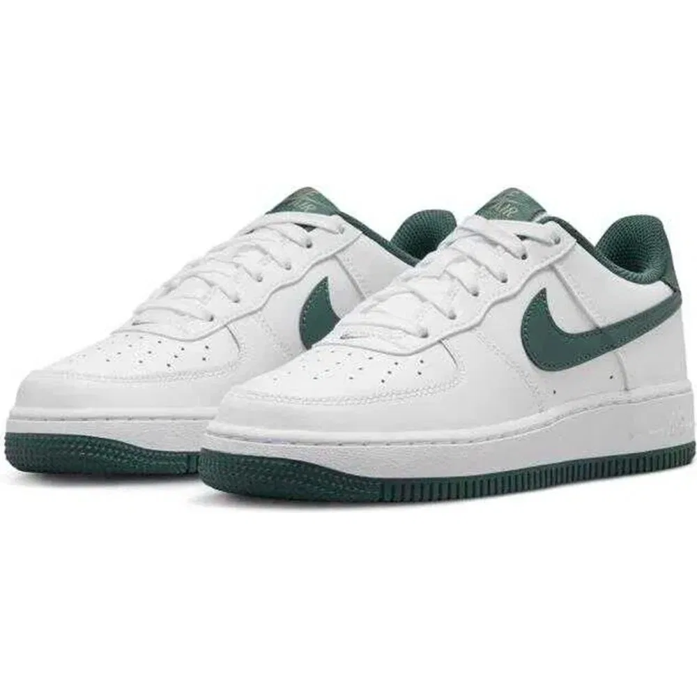 Детские кроссовки кожаные с логотипом Swoosh Air Force 1 GS Nike, White Green — фото 3