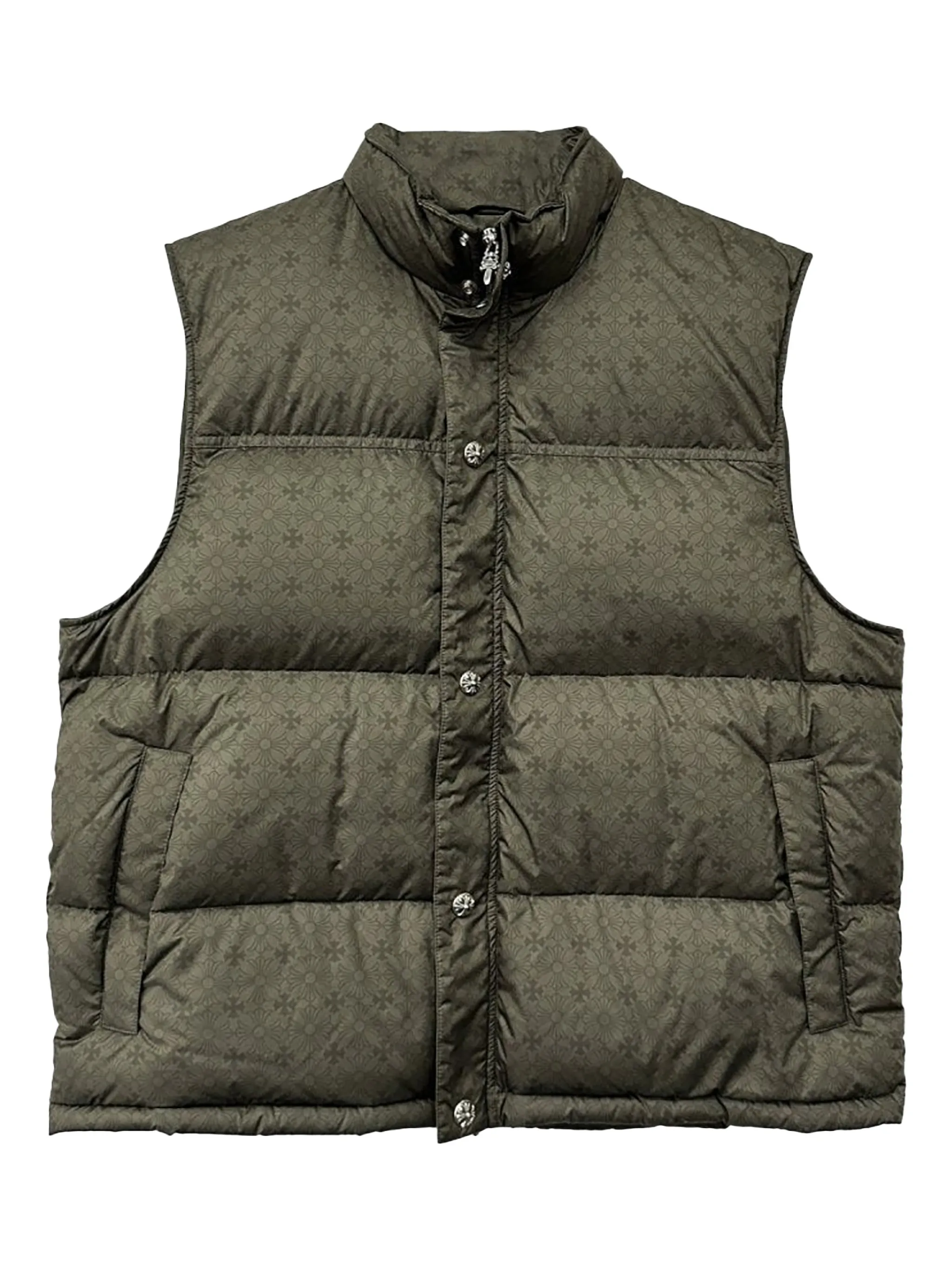 

Дутый жилет с монограммой Chrome Hearts, зеленый