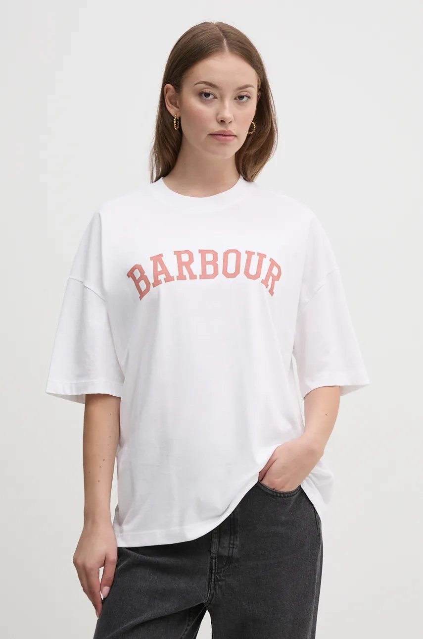 

Хлопковая футболка Barbour, белый