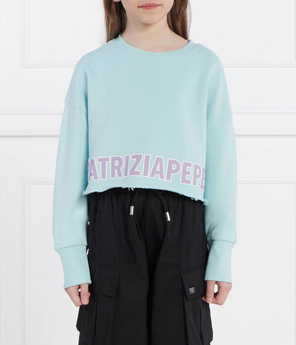 

Толстовка Patrizia Pepe Cropped Fit, бирюзовый
