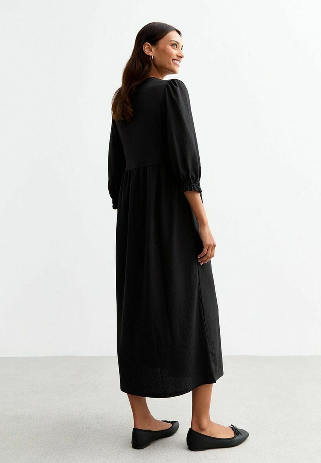 

Дневное платье CROPPED SLEEVE TEXTURED SMOCK New Look, черный