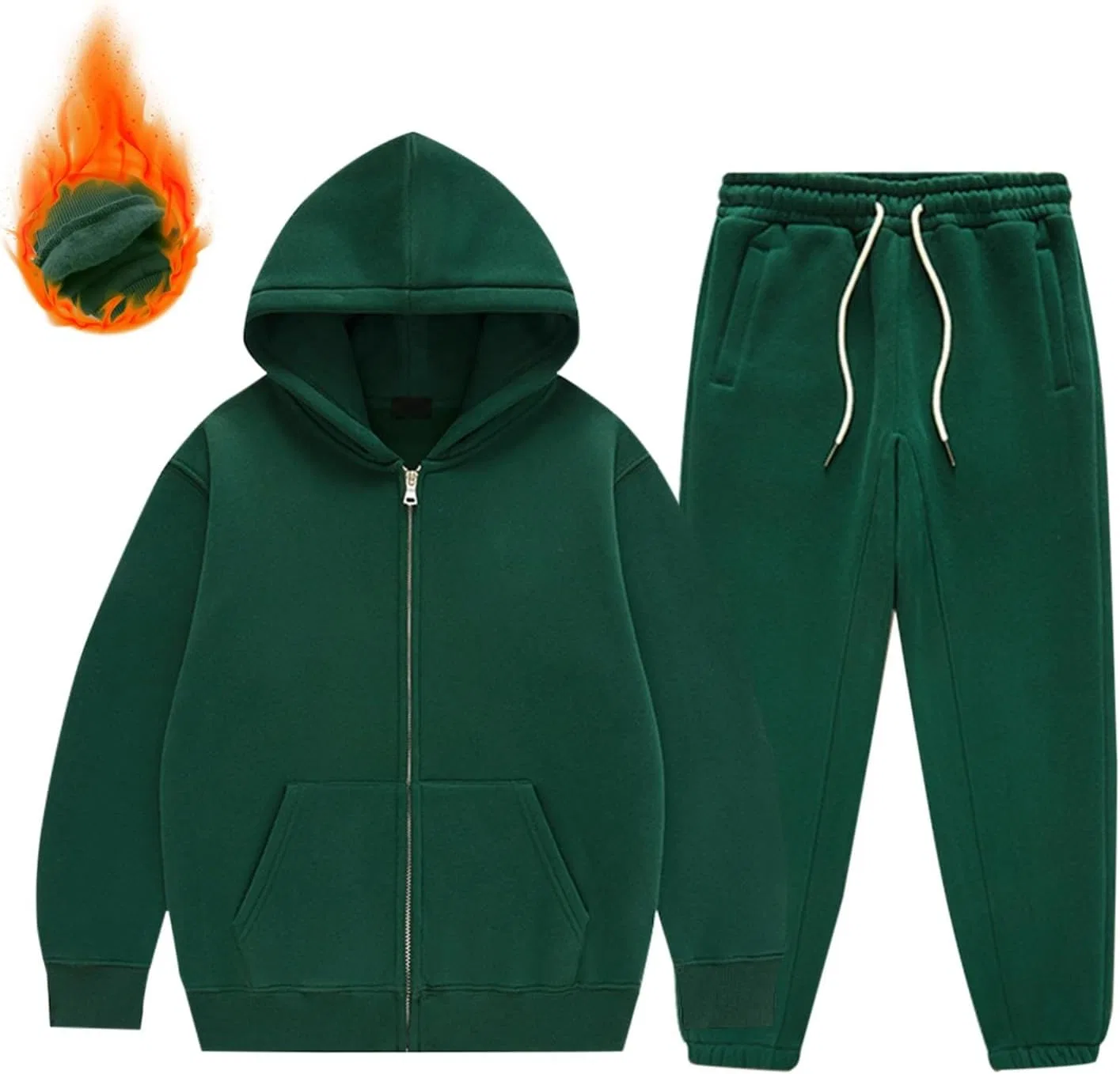 Детский спортивный костюм из хлопка, 2 предмета, Blackish Green — фото 3