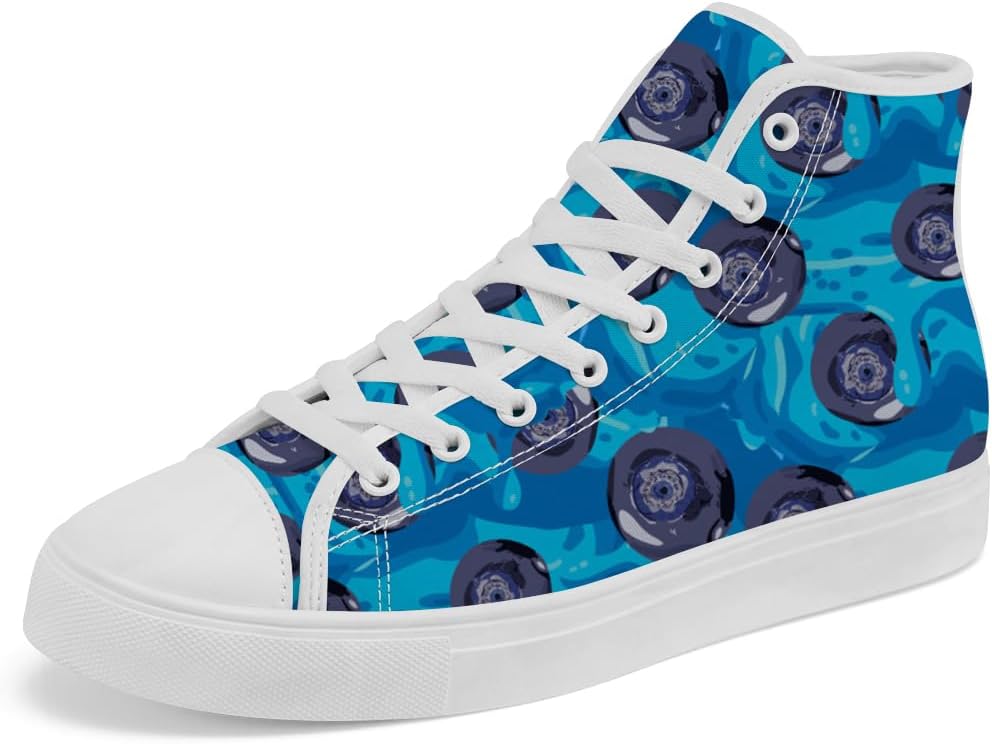 

Мужские и женские высокие кеды из холщовой ткани, синие высокие кроссовки на шнуровке, повседневная обувь, подарки для мужчин и женщин Chebing