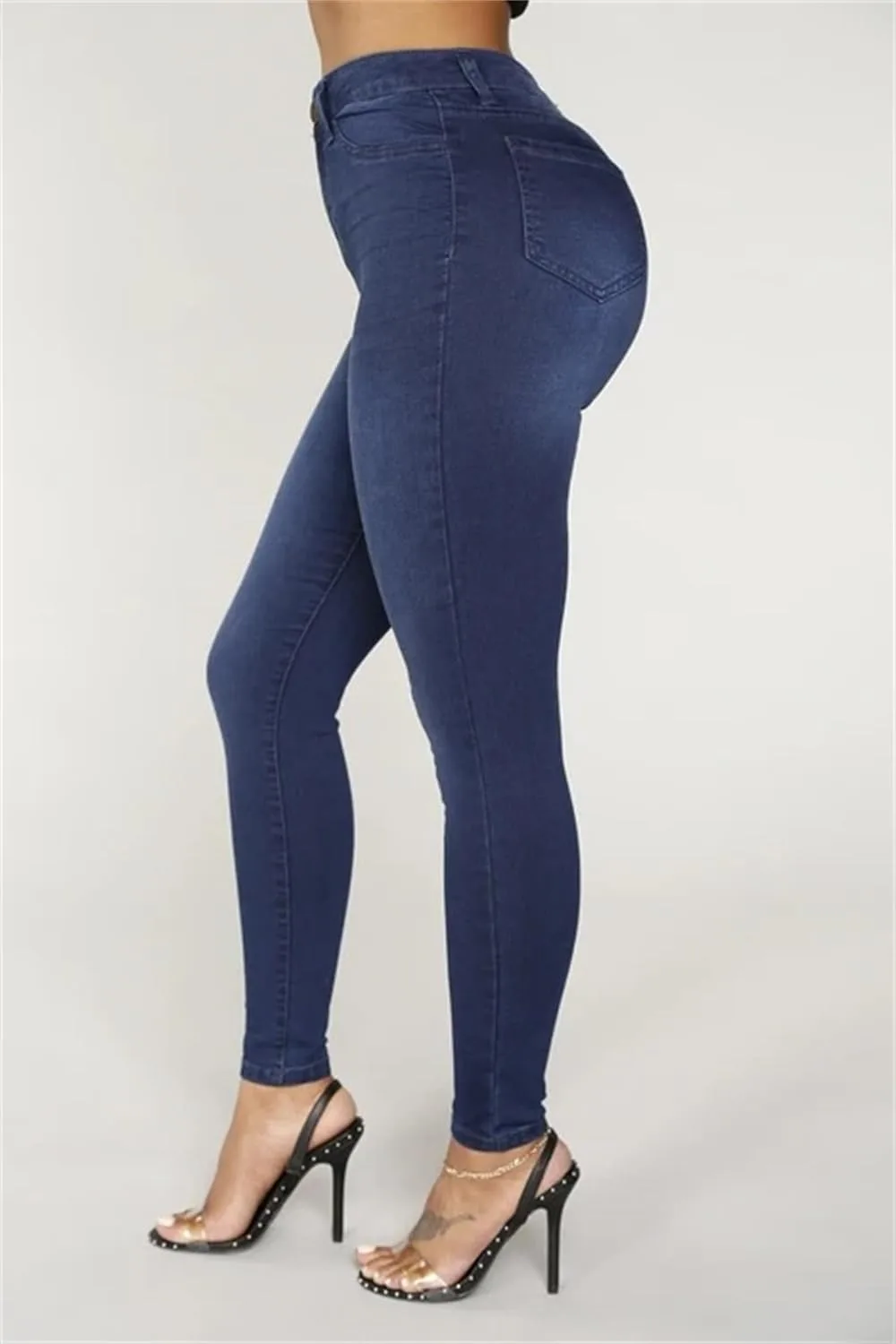 Женские джинсы с эффектом подтяжки бедер High Waist Skinny — фото 4