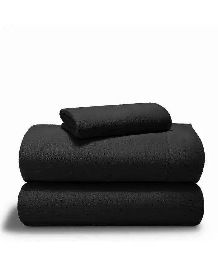 

Комплект простыней из микроплюша из флиса Twin XL Bare Home, черный