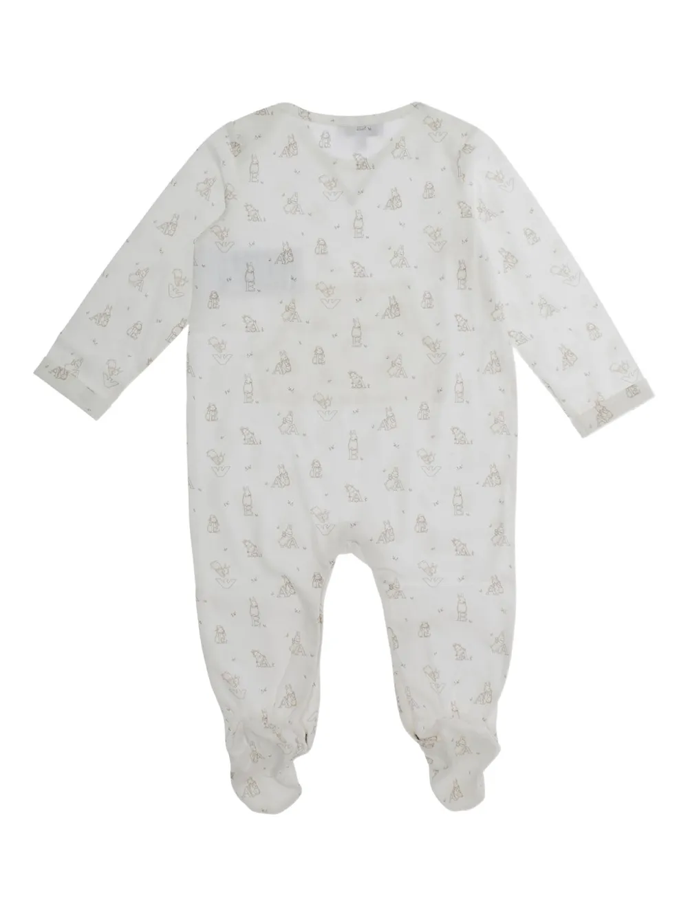 Пижама-комбинезон с принтом кролика Emporio Armani Kids, белый — фото 2