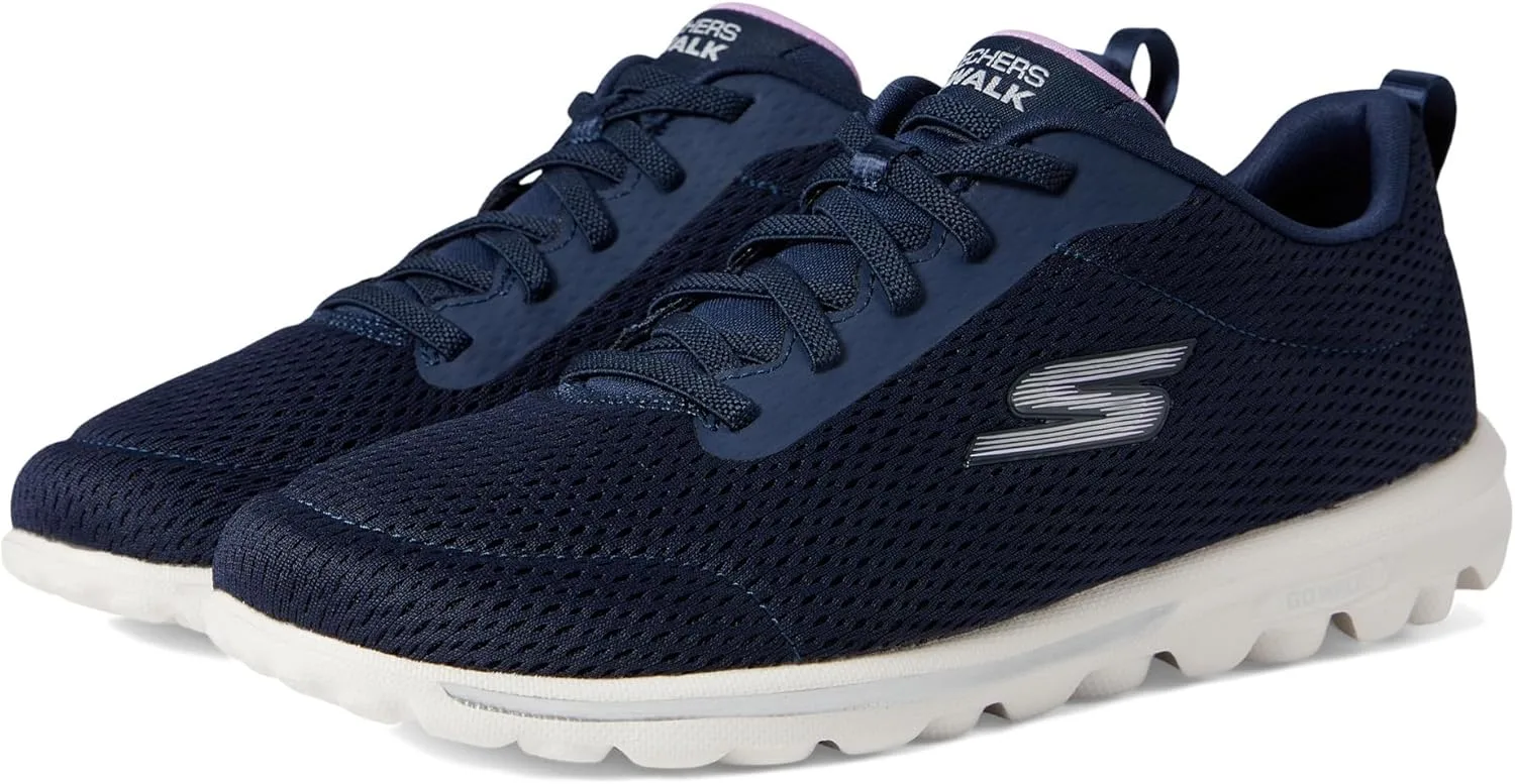 Слипоны мужские Skechers Gowalk Arch Fit - спортивные походные кроссовки без шнурков с воздушной поставкой из пеноматериала, темно-синий/лавандовый — фото 2