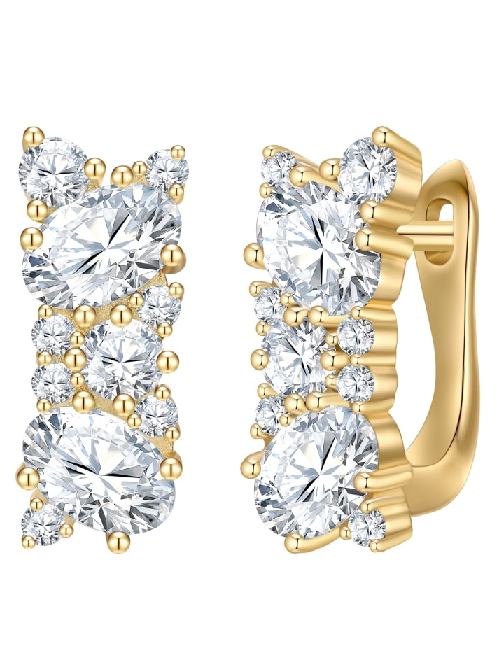 

Rafaela Donata Серьги из стерлингового серебра с кубическим цирконием в оправе из желтого золота