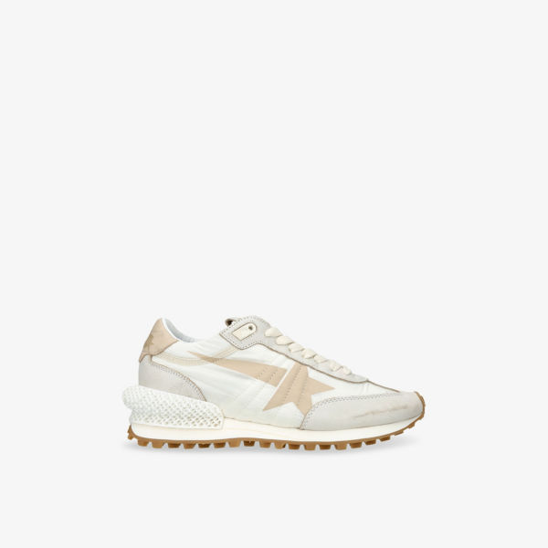 Беговые кроссовки Golden Goose Running marathon из замши и ткани с низким берцем, бежевый