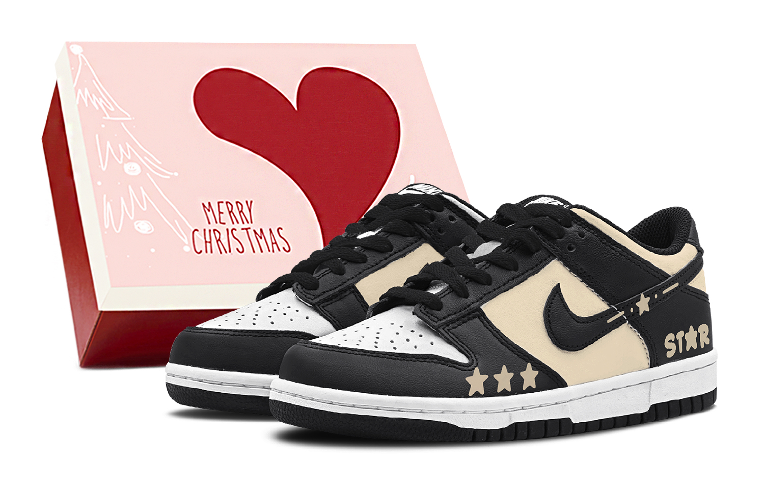 

Детские скейтерские кроссовки Dunk Grade School Nike, черный/красный/желтый