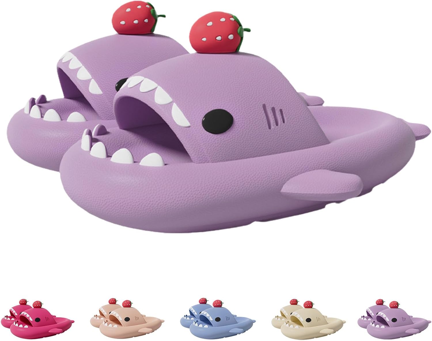 

Шлепанцы с акулами с 3D плавниками, унисекс, 3D мультяшные EVA шлепанцы с открытым носком для душа и бассейна Generic, фиолетовый