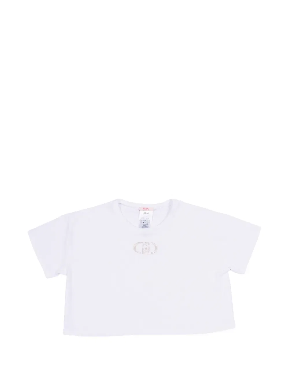 Укороченная футболка с вышитым логотипом Liu Jo Kids, белый