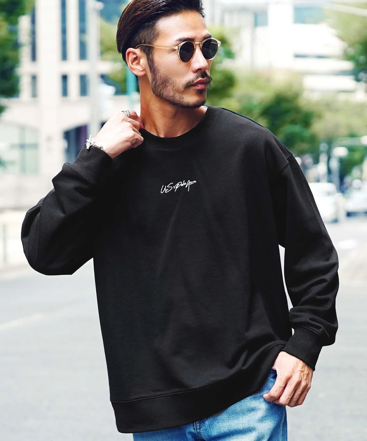Свитшот с круглым вырезом, US.POLO ASSN. U.S. Polo Assn., C Black
