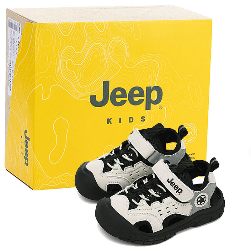 

Детские сандалии Anti Kick Low Top для детей от 3 до 7 лет Jeep, слоновая кость/белый/черный