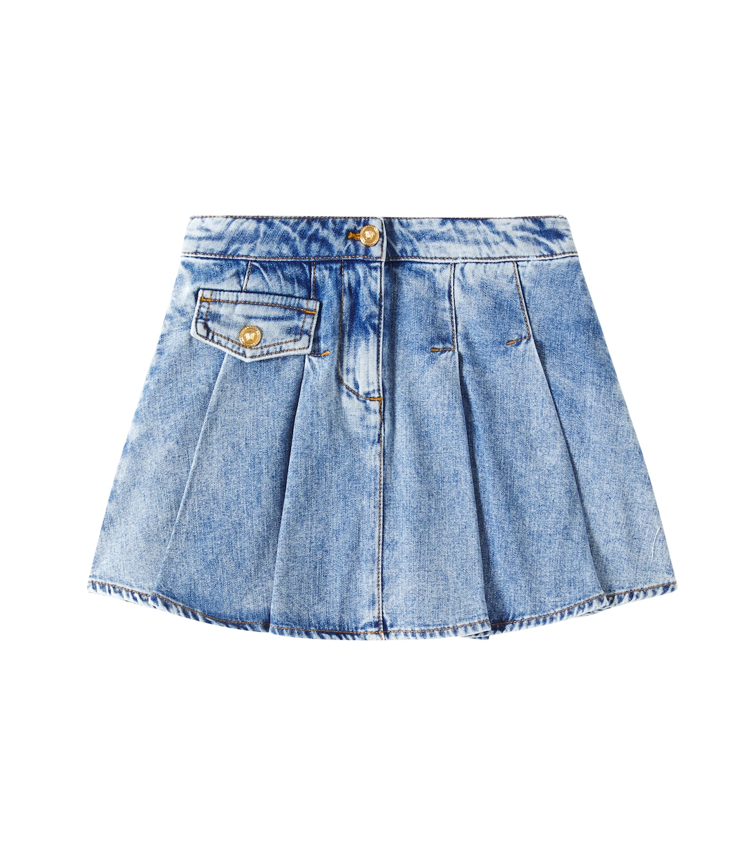 

Юбка из денима с вышивкой Versace Kids, Blue+Beige