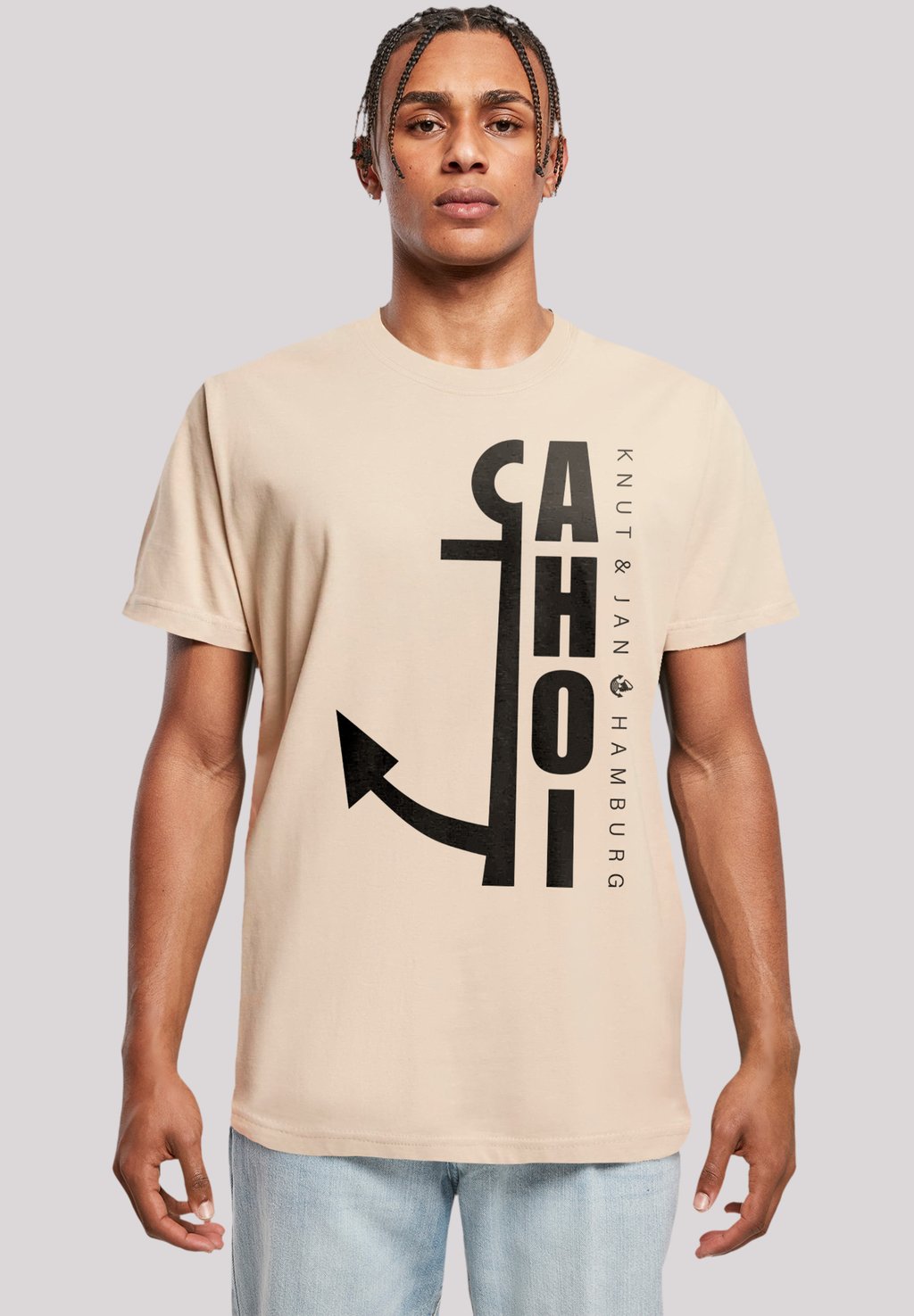 

Футболка с принтом AHOI ANKER CROP KNUT JAN HAMBURG F4NT4STIC, песочный