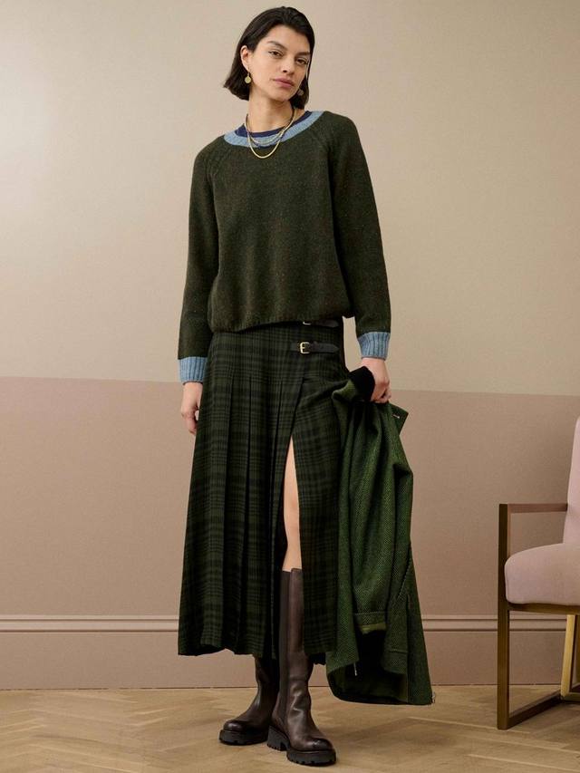 

Джемпер из чистой шерсти с цветными блоками Brora, Loden/Nimbus