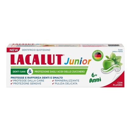 

Зубная паста LACALUT Junior для ежедневной гигиены от 6 лет с защитой от кариеса с фторидом и ксилитом со вкусом яблока и мяты 55 мл