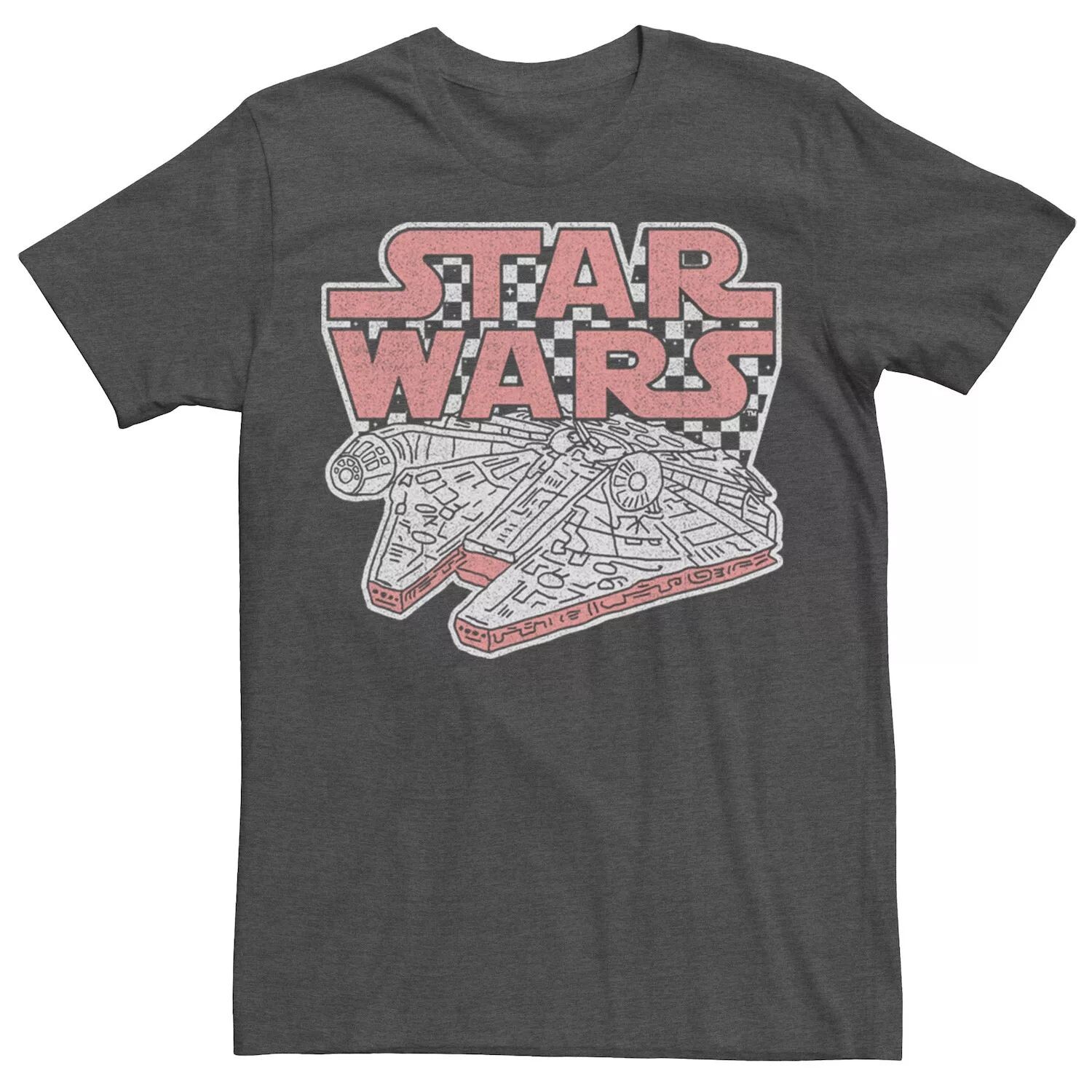 

Мужская футболка с рисунком в клетку в стиле ретро Millennium Falcon Star Wars