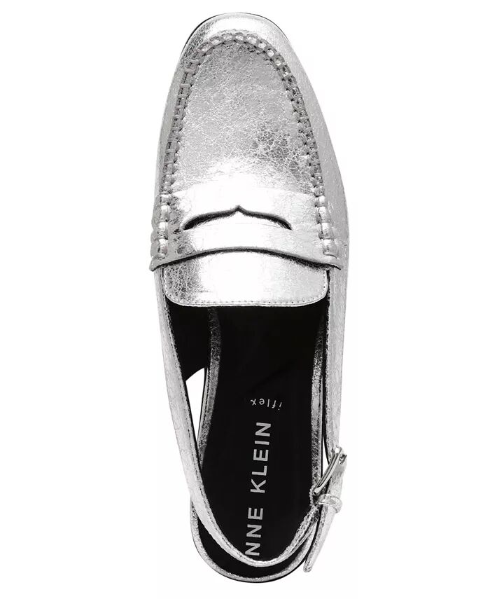 Женские пенни-лоферы Birdie Slingback Mule Anne Klein, серебряный — фото 4