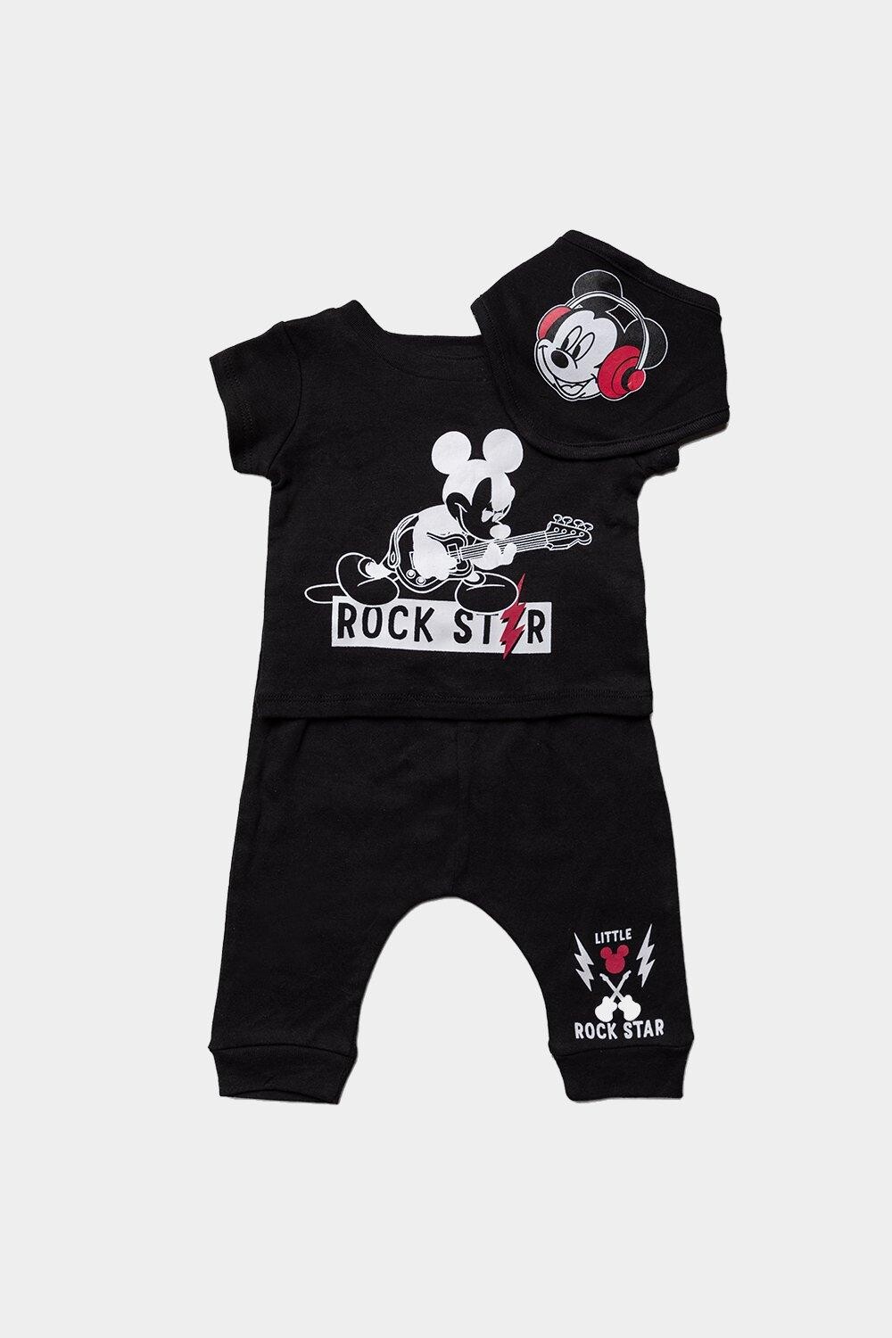 

Костюм Микки Мауса Rockstar из трех предметов Disney Baby, черный