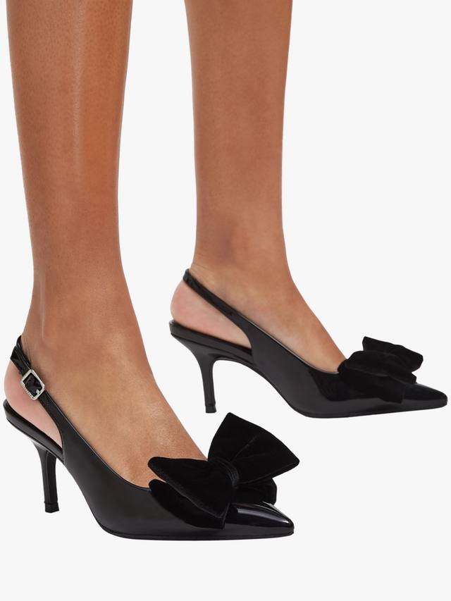 Роскошные бархатные туфли-лодочки с мысом и бантом на ремешке Carvela, Black — фото 2