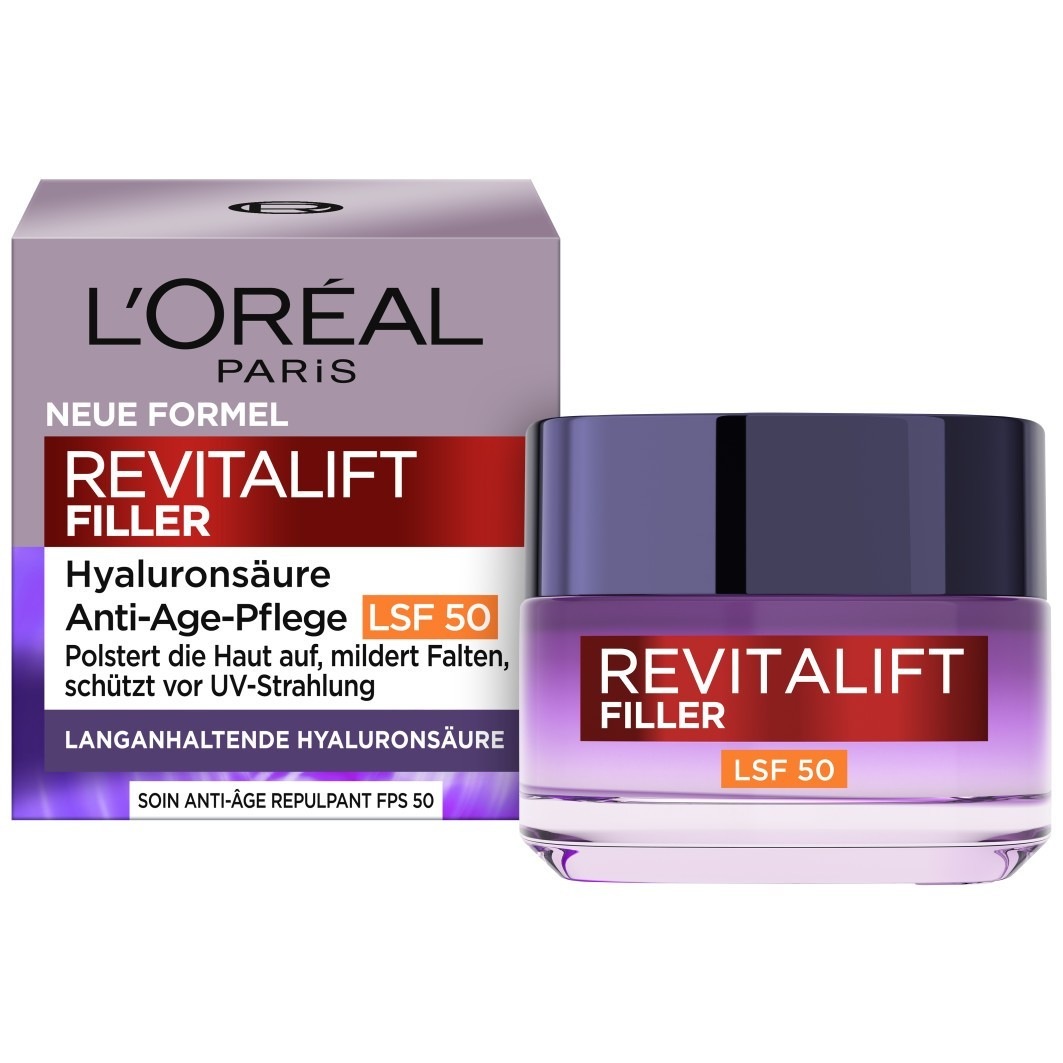 

Дневной крем revitalift filler [+hyaluronsäure] intensiv aufpolsternd anti-age lsf 50 Loreal Paris, объем 50 мл