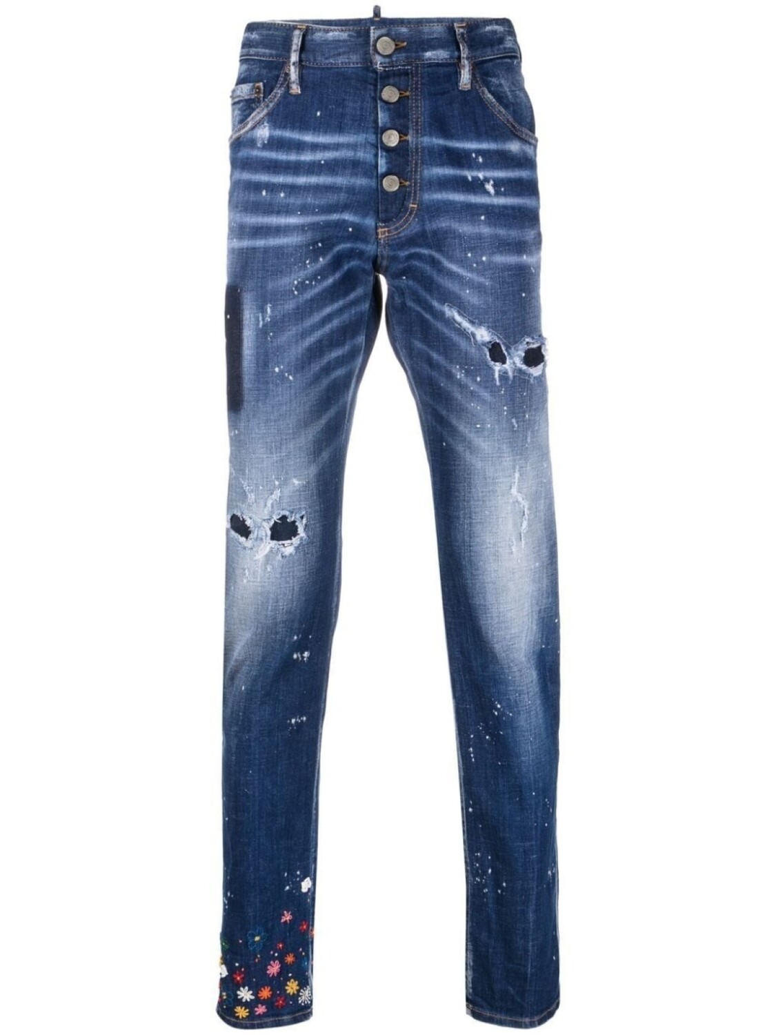 

Узкие джинсы Ditsy с прорезями Dsquared2, синий