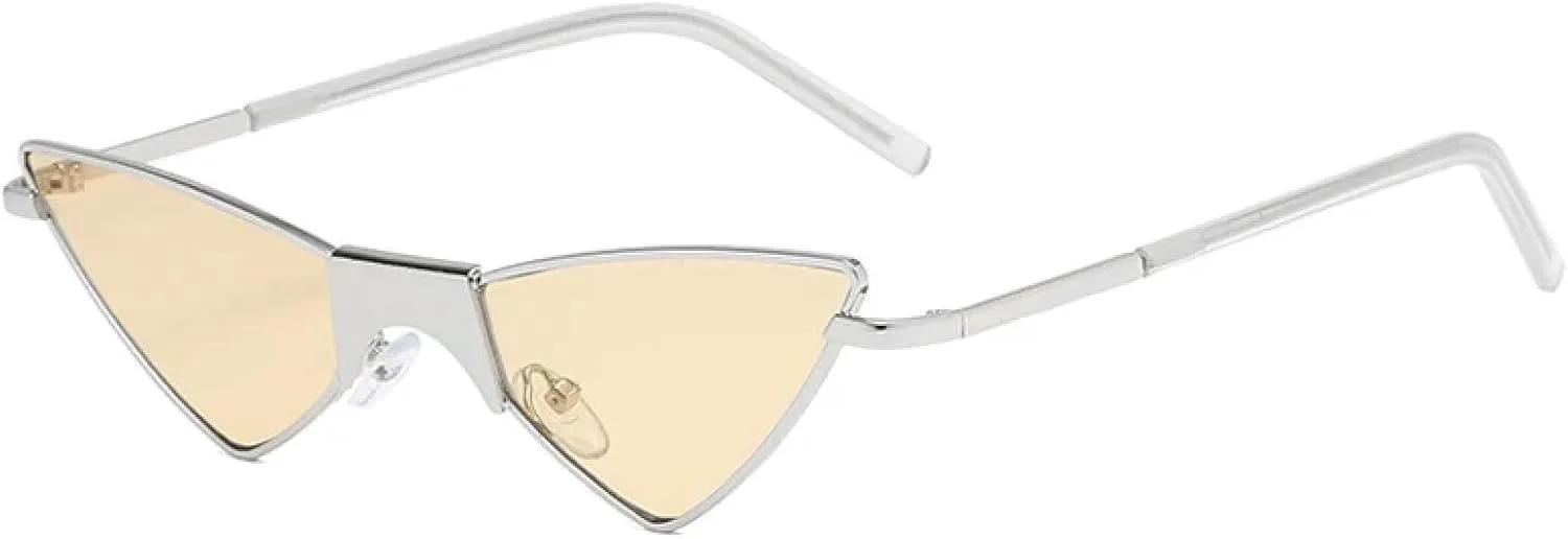 

Модные женские солнцезащитные очки «кошачий глаз», маленькие очки из сплава для женщин и мужчин, с защитой от УФ-излучения UV400 VVTWSSW, C3-light Yellow