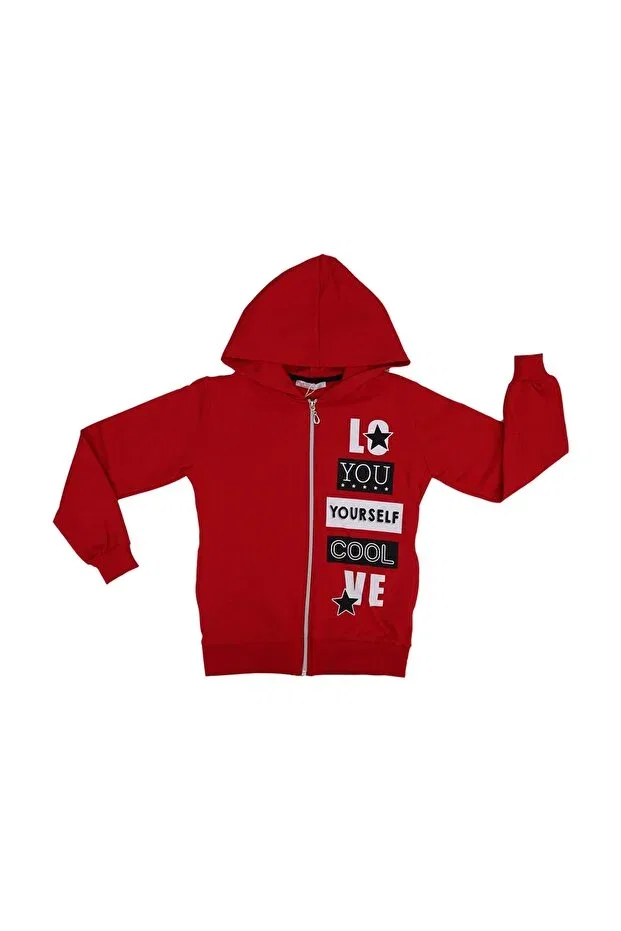 Детский кардиган с капюшоном на молнии с принтом Baby Kids Colors, Red
