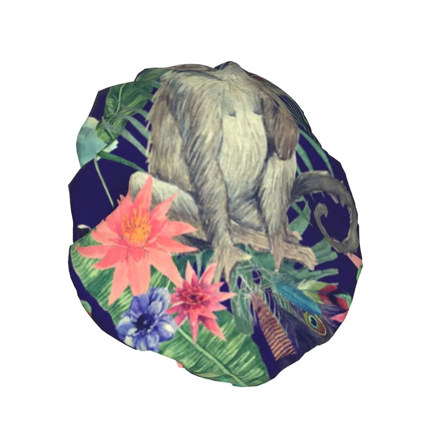 Шапочка для душа Double Layer Waterproof Debou, Monkey Peacock Print, 27.7 cm — фото 2