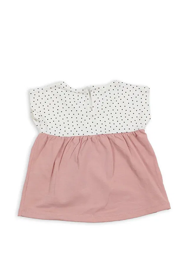 Детская футболка для девочек хлопковая Zumi Baby Kids, Powder White (Polka Dot) — фото 4