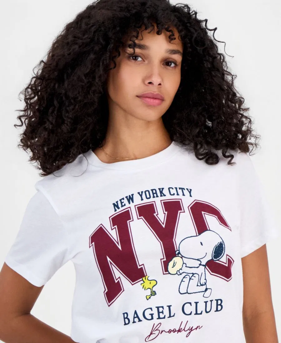 Футболка с принтом Snoopy Bagel Club Grayson Threads, The Label, Coconut Milk — фото 4