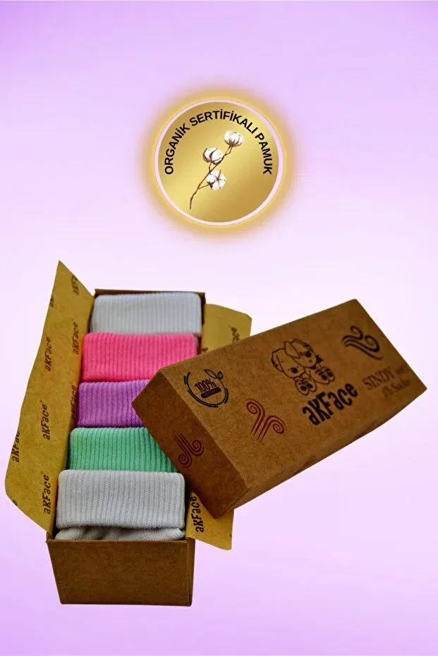 Детские носки для новорожденных хлопковые Akface, White Cream Pink — фото 3