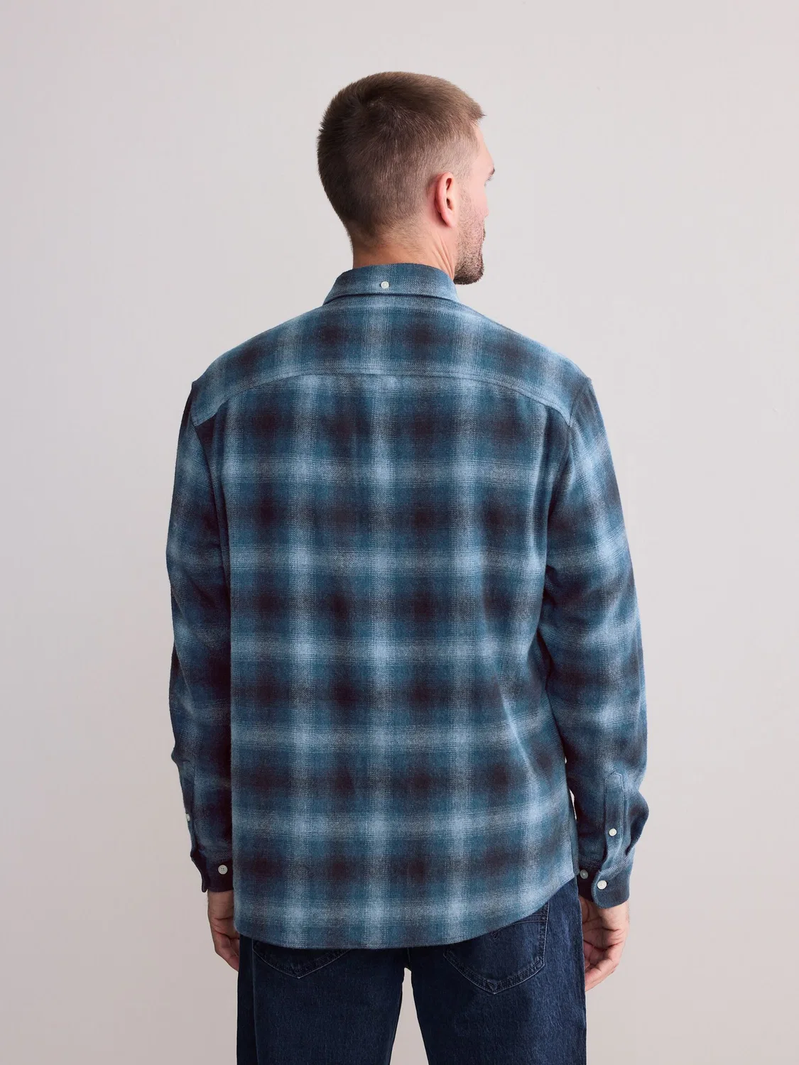 Рубашка клетчатая Signature Long Sleeve Check Shirt Next, синий — фото 4
