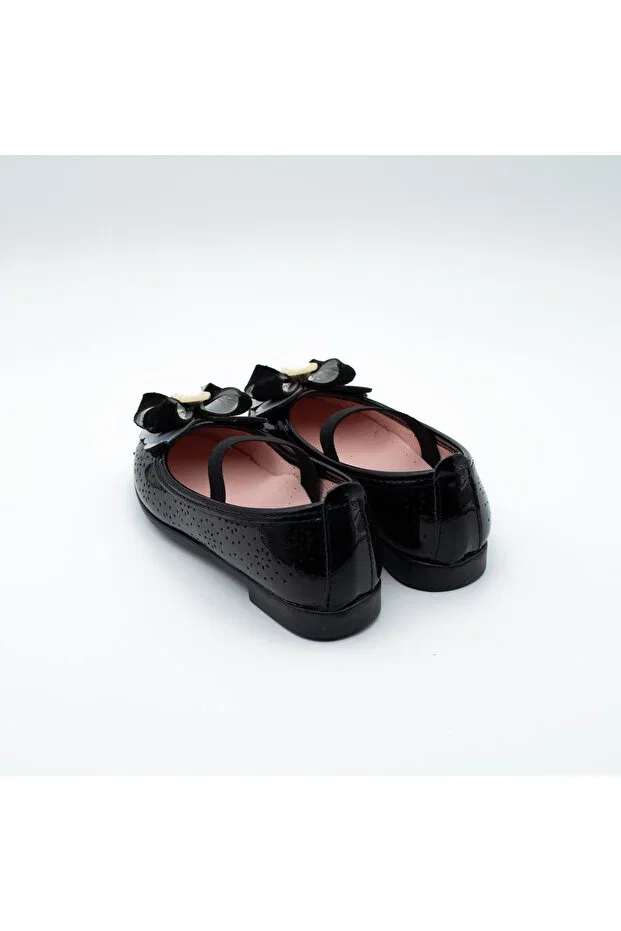 Детские балетки для девочек с бантом Arçın Shoes, Black — фото 2