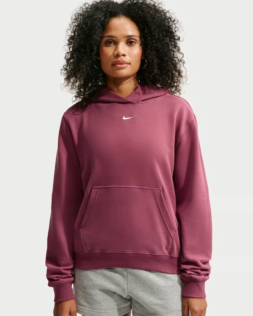 Женская толстовка с капюшоном Nike Studio Fleece Lightweight "French Terry", Pink Smoke/Sail — фото 3