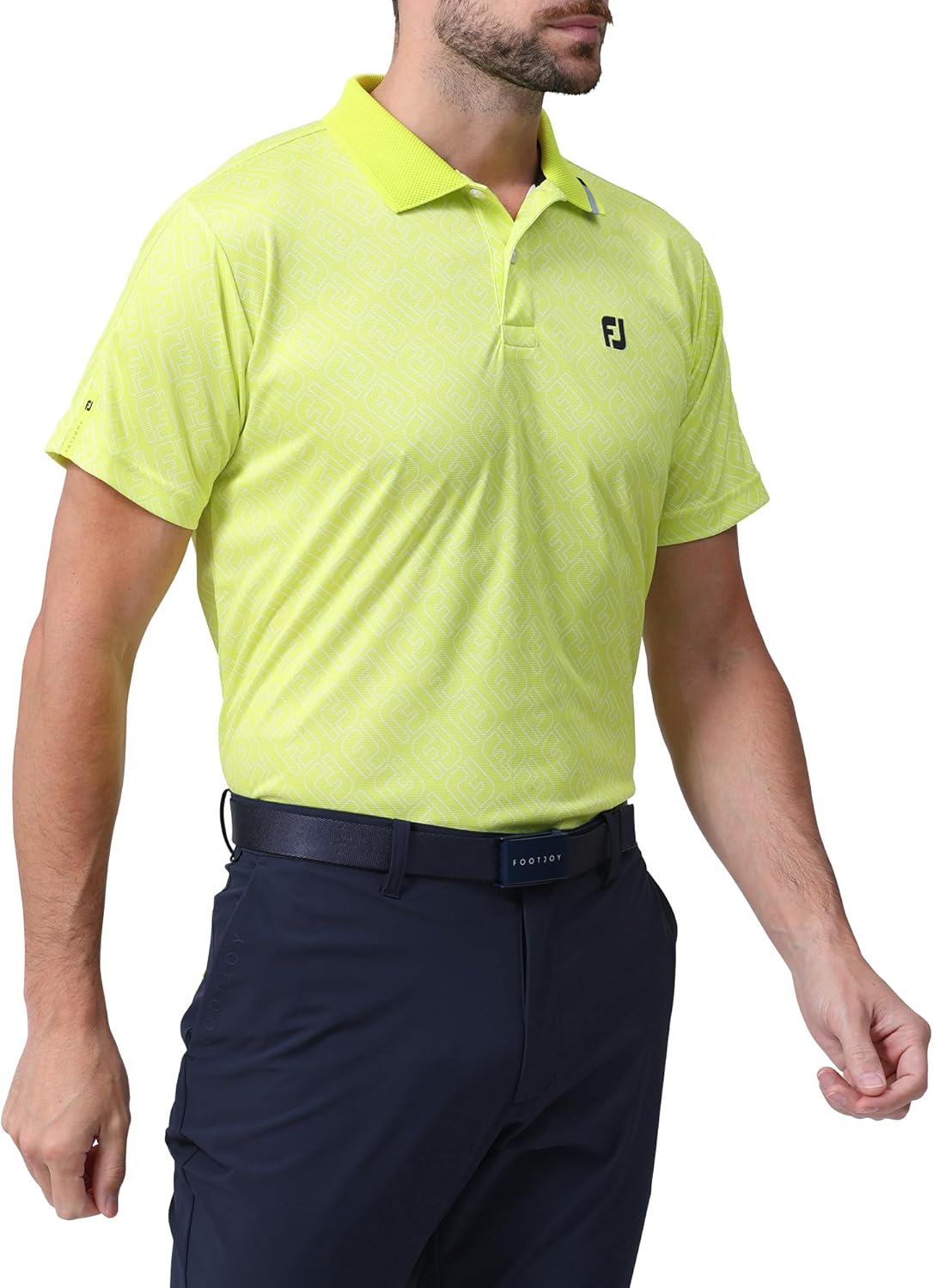 

Мужская поло FootJoy для гольфа FJ с коротким рукавом и контурным принтом, сетчатая рубашка