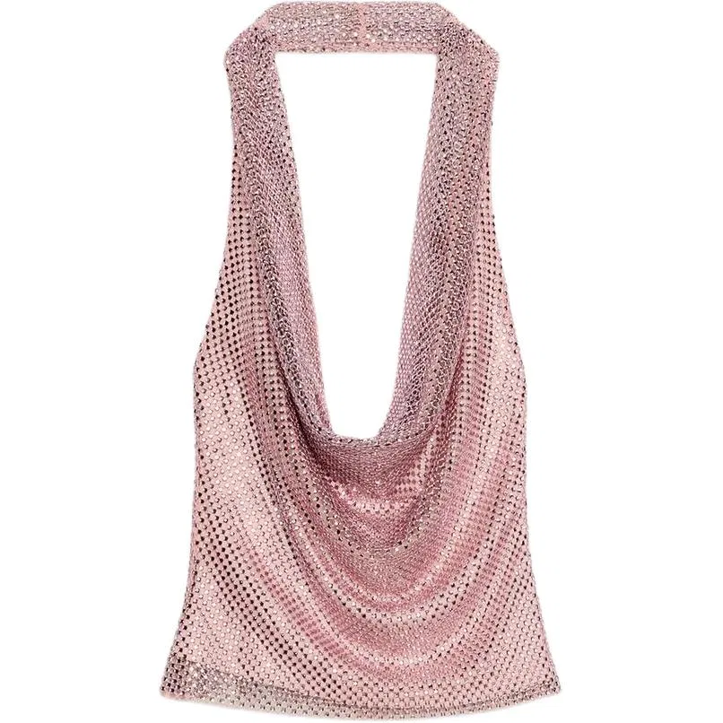 Женский топ-майка с халтер-горловиной Pink ZARA