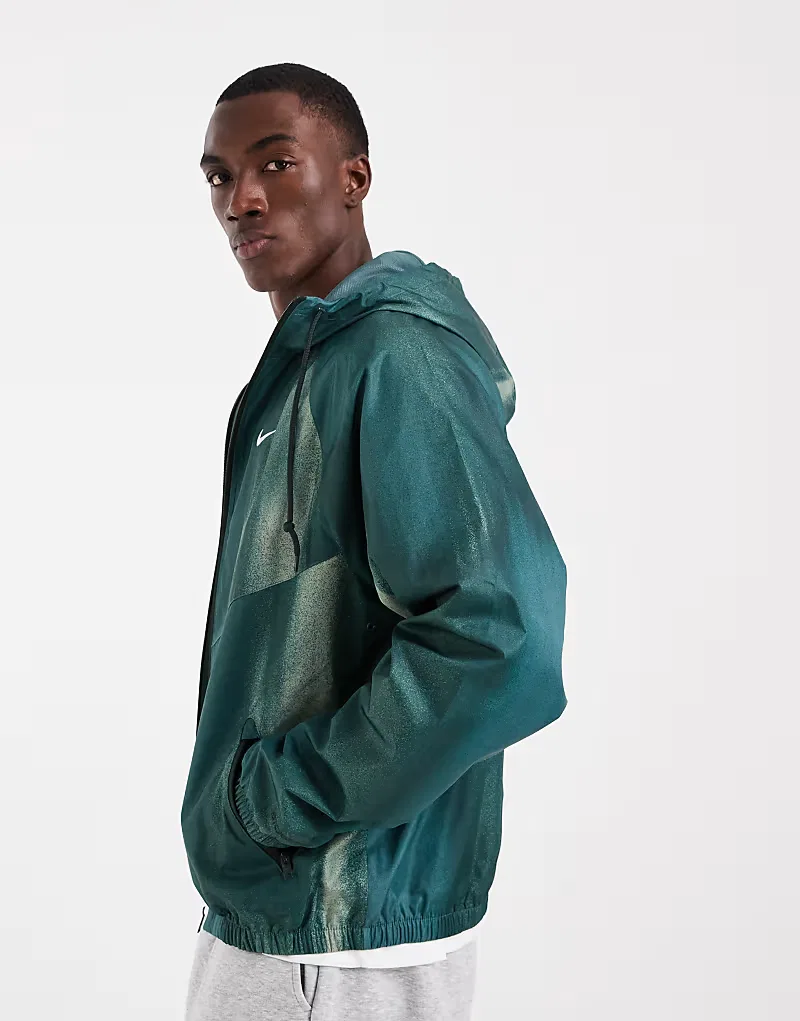 Куртка Nike Windrunner с капюшоном, зеленого — фото 4