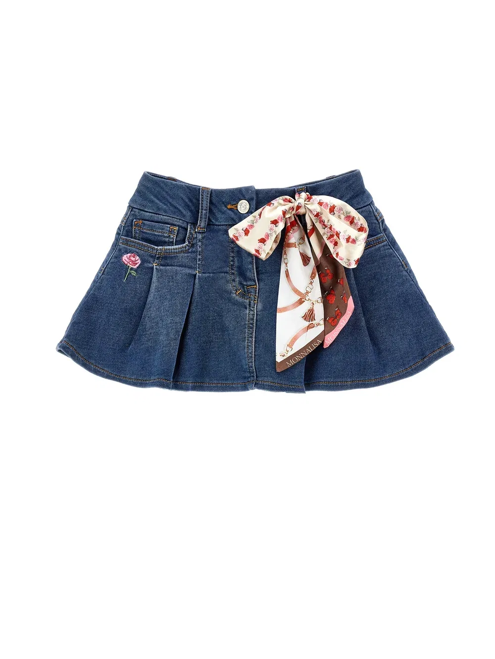 Мини-Юбка А-силуэта Monnalisa, Blue Stone Denim
