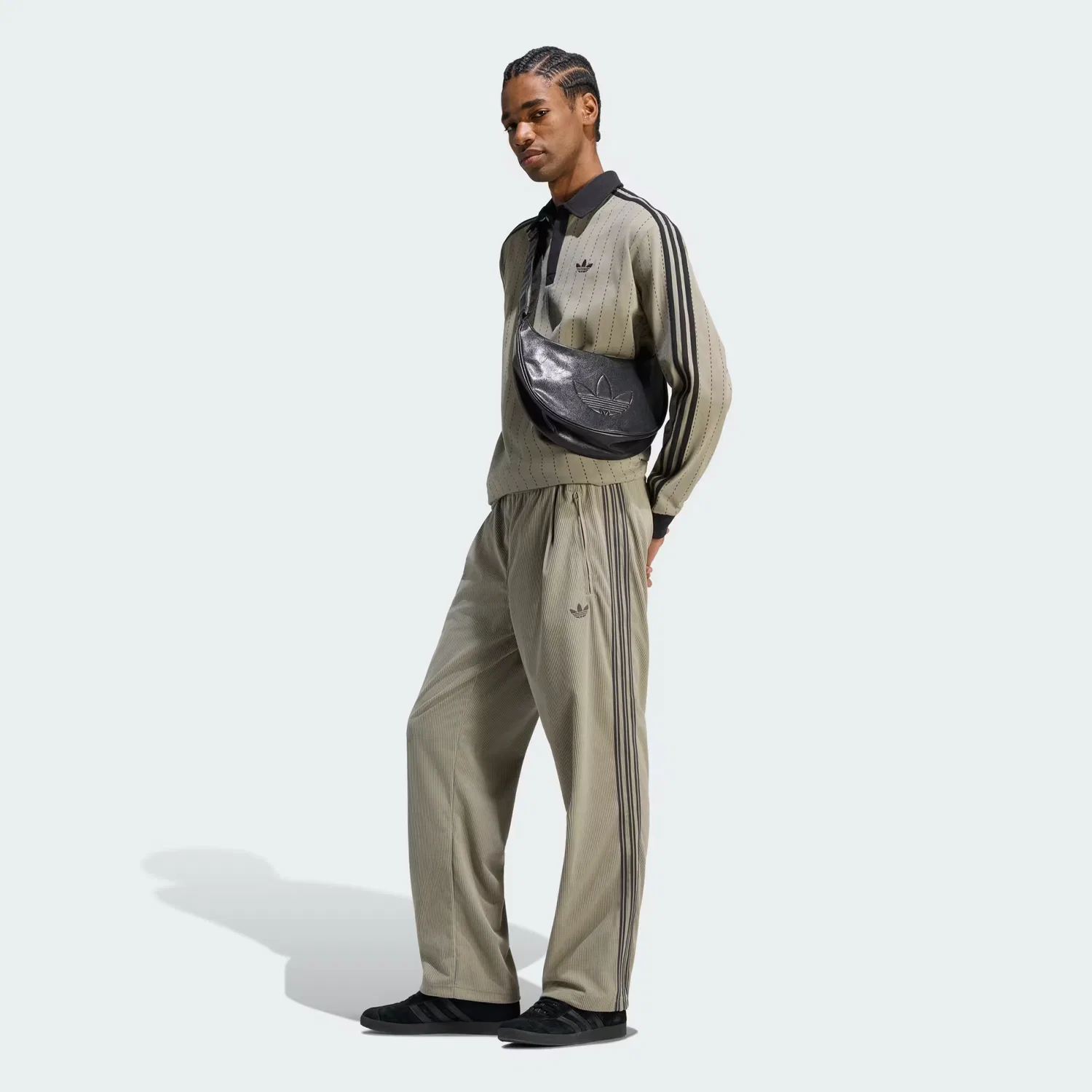 Мужские спортивные брюки из вельвета Firebird Adidas Originals, серебристо-серый — фото 3
