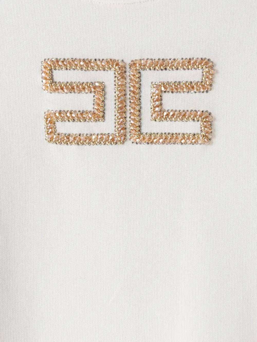 Толстовка, расшитая бисером Elisabetta Franchi Kids, белый — фото 3