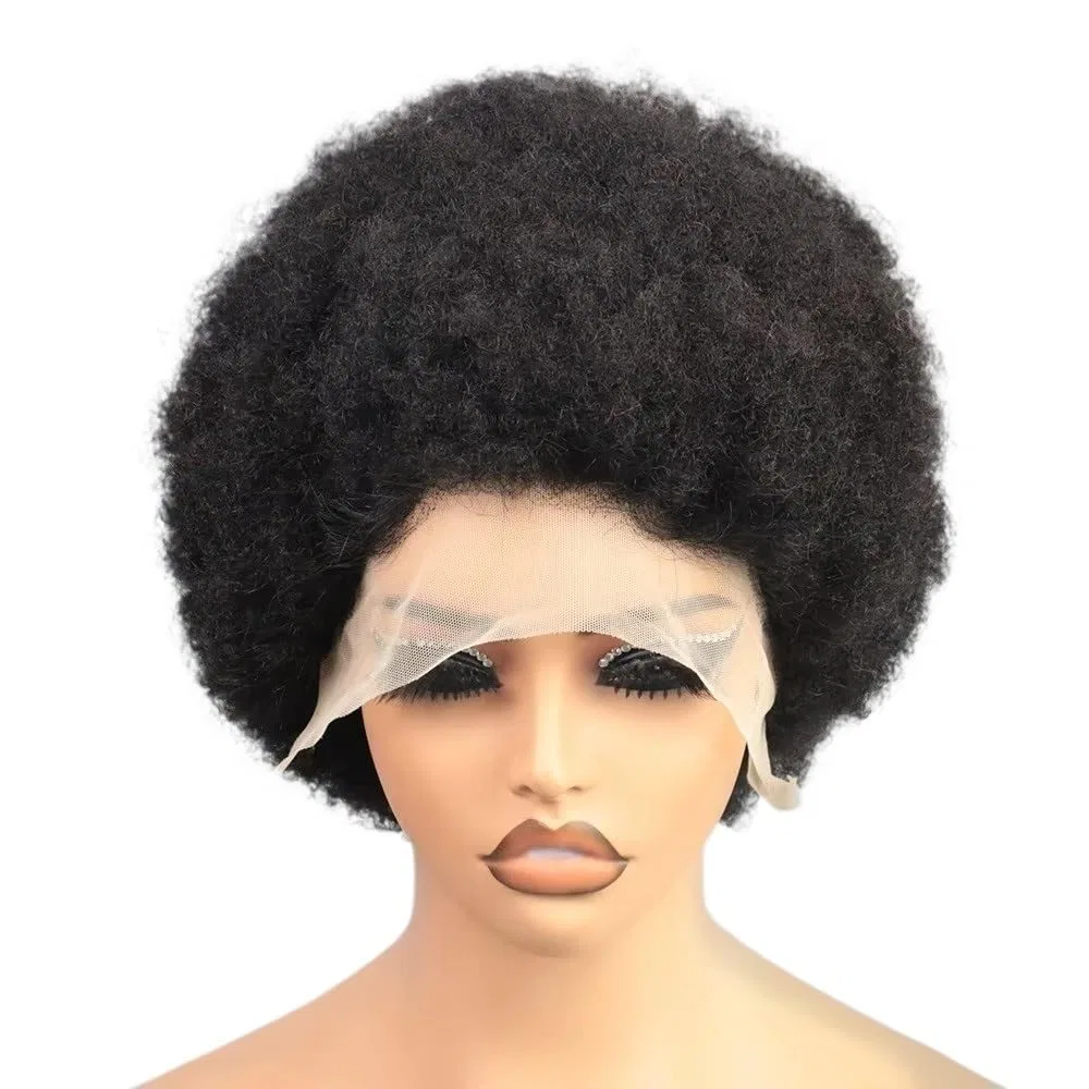 Короткий афро-кудрявый парик 13x4 Lace Front 200 плотность 8 дюймов Jianguohairsss