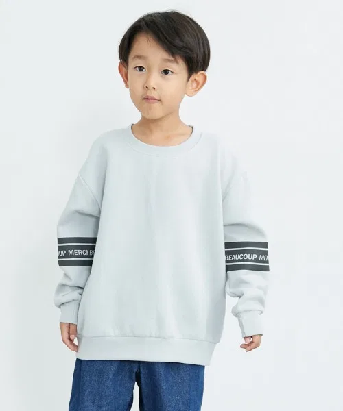 Детский свитшот с длинным рукавом с принтом, Big Silhouette QUNTSTYLE, Khaki — фото 4
