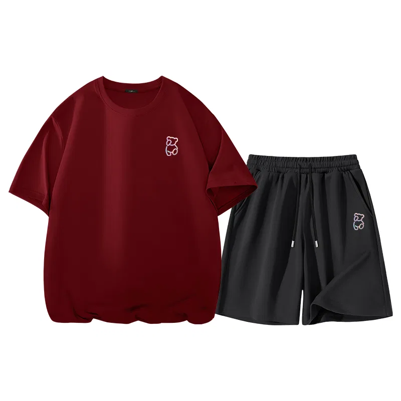 Детский спортивный комплект с принтом MINISO, Color: Burgundy Black